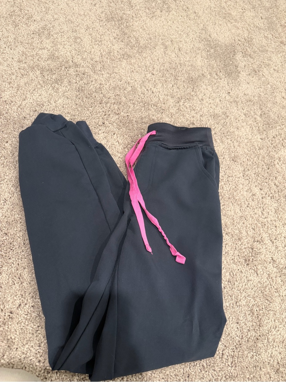 Figs Scrub Jogger Pants with Pink Drawstring